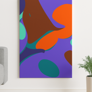 Framed abstract canvas print titled "Legacy Fragment No. 2_1" in modern interior