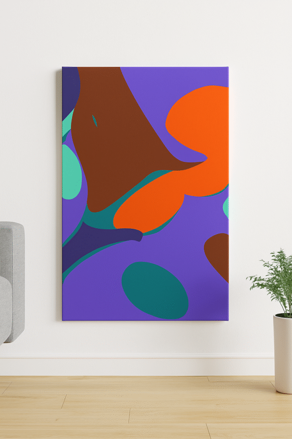 Fragment_2_1_Mockup Framed abstract canvas print titled "Legacy Fragment No. 2_1" in modern interior